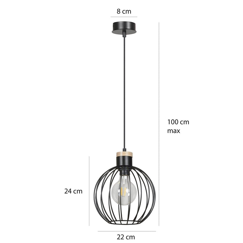 Barbado takpendel 1 lys - Svart/Trefarget-Takpendler-Emibig-754/1-Lightup.no