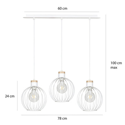 Barbado takpendel 3 lys - Hvit/Trefarget-Takpendler-Emibig-755/3-Lightup.no