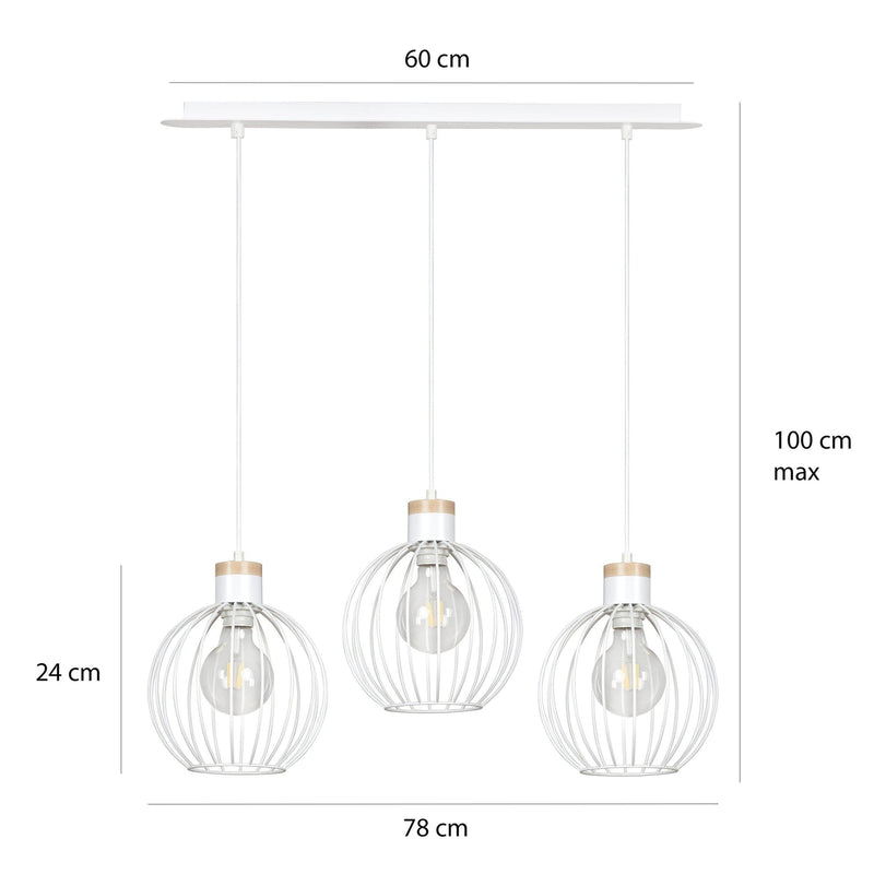 Barbado takpendel 3 lys - Hvit/Trefarget-Takpendler-Emibig-755/3-Lightup.no