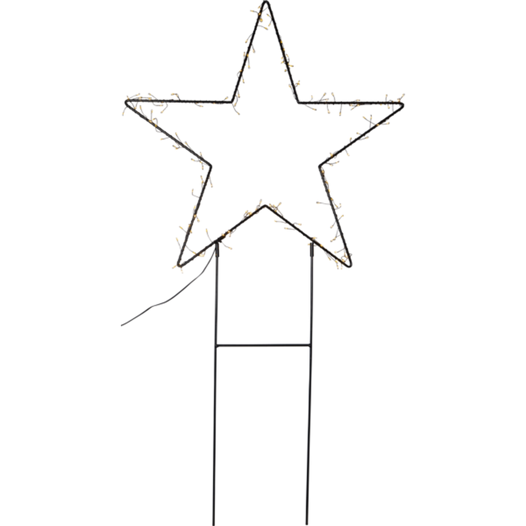 Barlum Stjerne utendørsdekorasjon 115 cm 150 LED varmhvit IP44 - Svart-Julebelysning dekor og pynt ute-Star Trading-475-16-Lightup.no