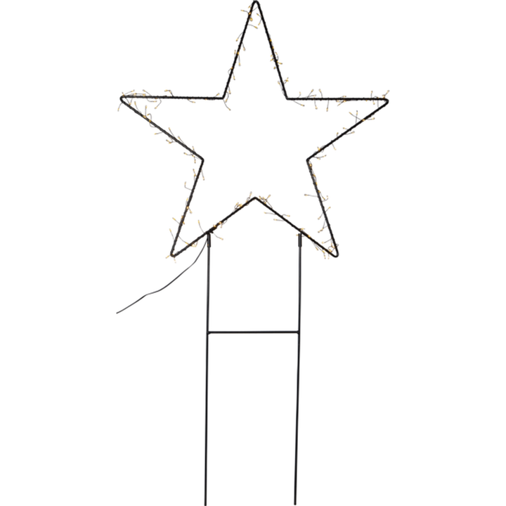 Barlum Stjerne utendørsdekorasjon 115 cm 150 LED varmhvit IP44 - Svart-Julebelysning dekor og pynt ute-Star Trading-475-16-Lightup.no