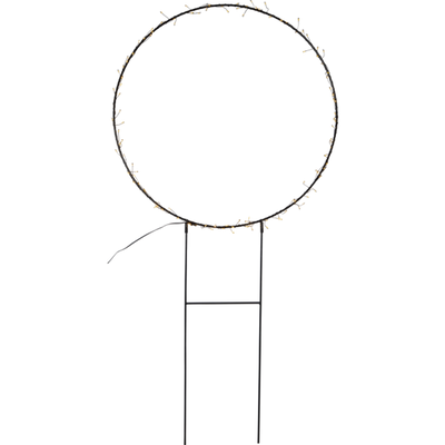 Barlum ring utendørsdekorasjon 120 cm 120 LED varmhvit IP44 - Svart-Utebelysning Hagebelysning-Star Trading-475-18-Lightup.no