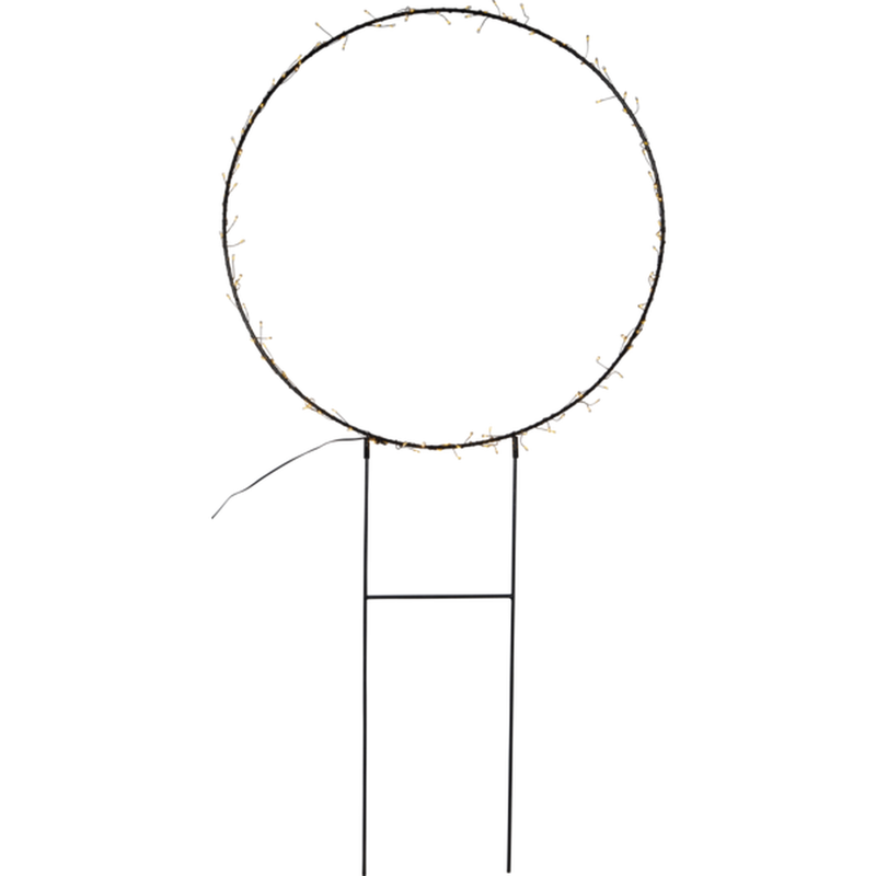 Barlum ring utendørsdekorasjon 120 cm 120 LED varmhvit IP44 - Svart-Utebelysning Hagebelysning-Star Trading-475-18-Lightup.no