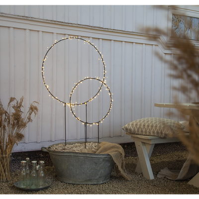 Barlum ring utendørsdekorasjon 120 cm 120 LED varmhvit IP44 - Svart-Utebelysning Hagebelysning-Star Trading-475-18-Lightup.no