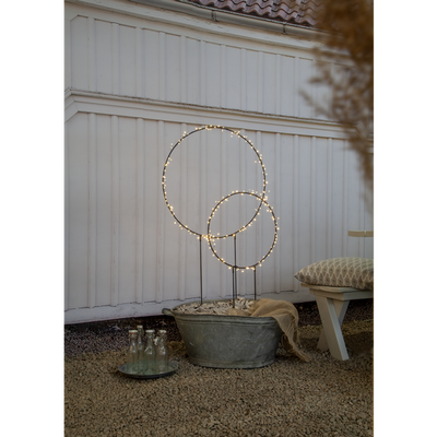Barlum ring utendørsdekorasjon 120 cm 120 LED varmhvit IP44 - Svart-Utebelysning Hagebelysning-Star Trading-475-18-Lightup.no