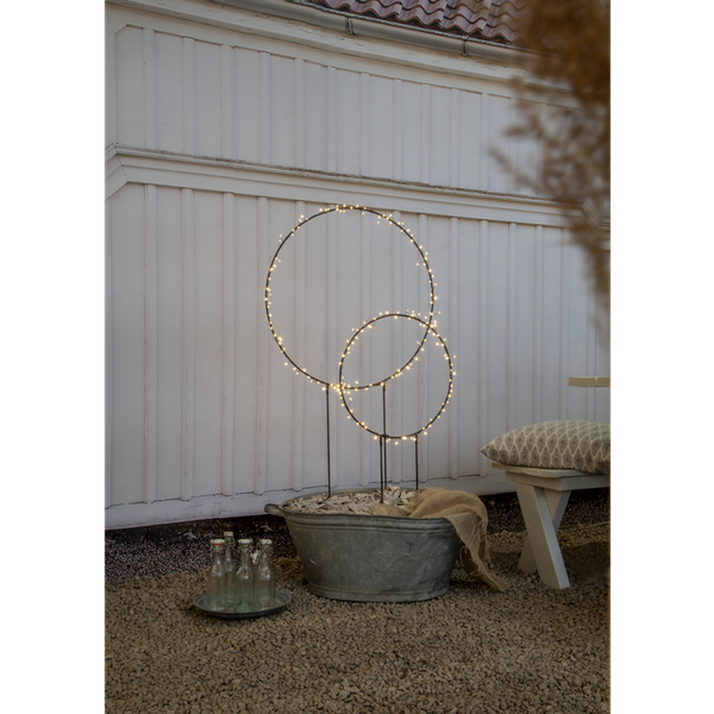 Barlum ring utendørsdekorasjon 120 cm 120 LED varmhvit IP44 - Svart-Utebelysning Hagebelysning-Star Trading-475-18-Lightup.no