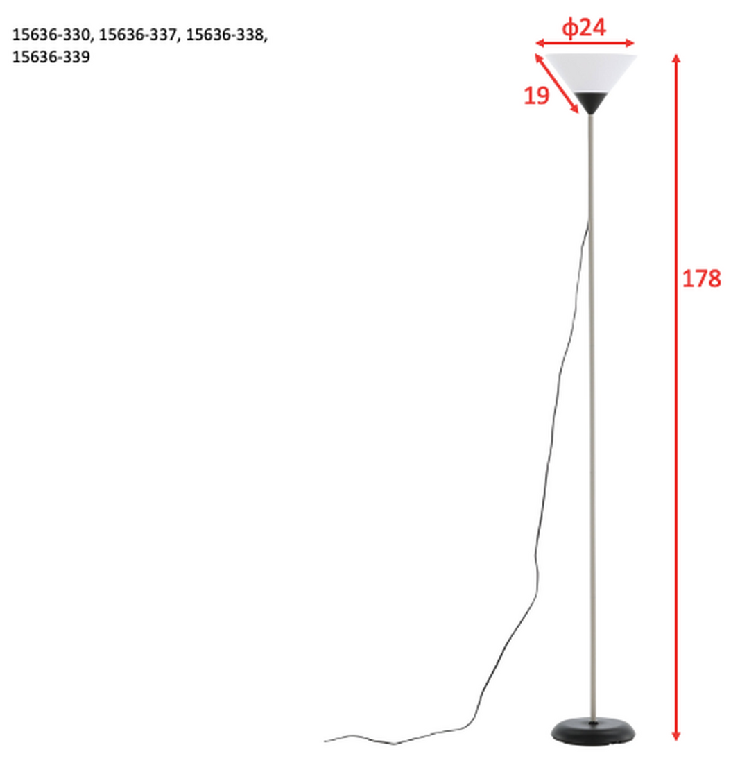 Batang gulvlampe 178 cm - Svart/Hvit-Gulvlamper-Venture Home-15636-338-Lightup.no