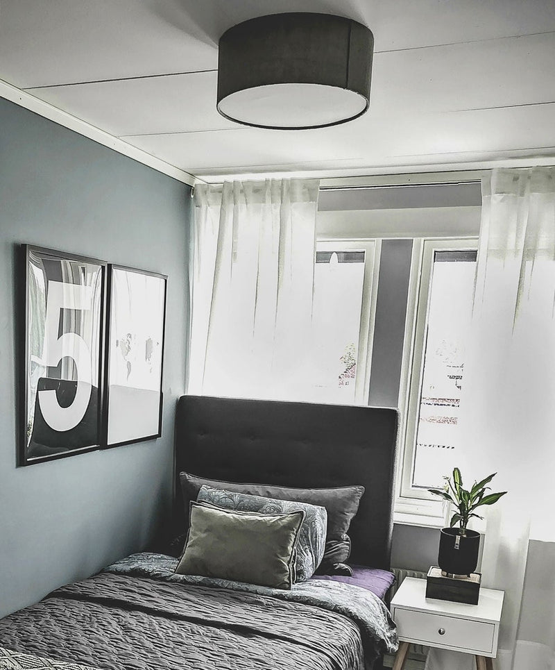 Bendir taklampe 38 cm - Grå-Taklamper-Aneta Lighting-66703-018-Lightup.no