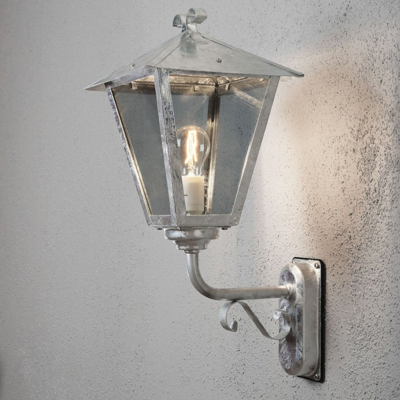 Benu vegglampe opp - galvanisert stål-Utebelysning vegg klassisk-Konstsmide-434-320-Lightup.no