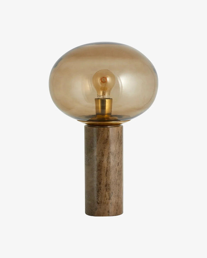 Bes bordlampe - brun marmor-Bordlamper-Nordal-Brun-Nol__4079-Lightup.no