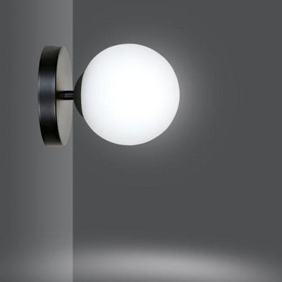 Bior vegglampe - Svart/Opal hvit-Vegglamper-Emibig-1020/K1-Lightup.no