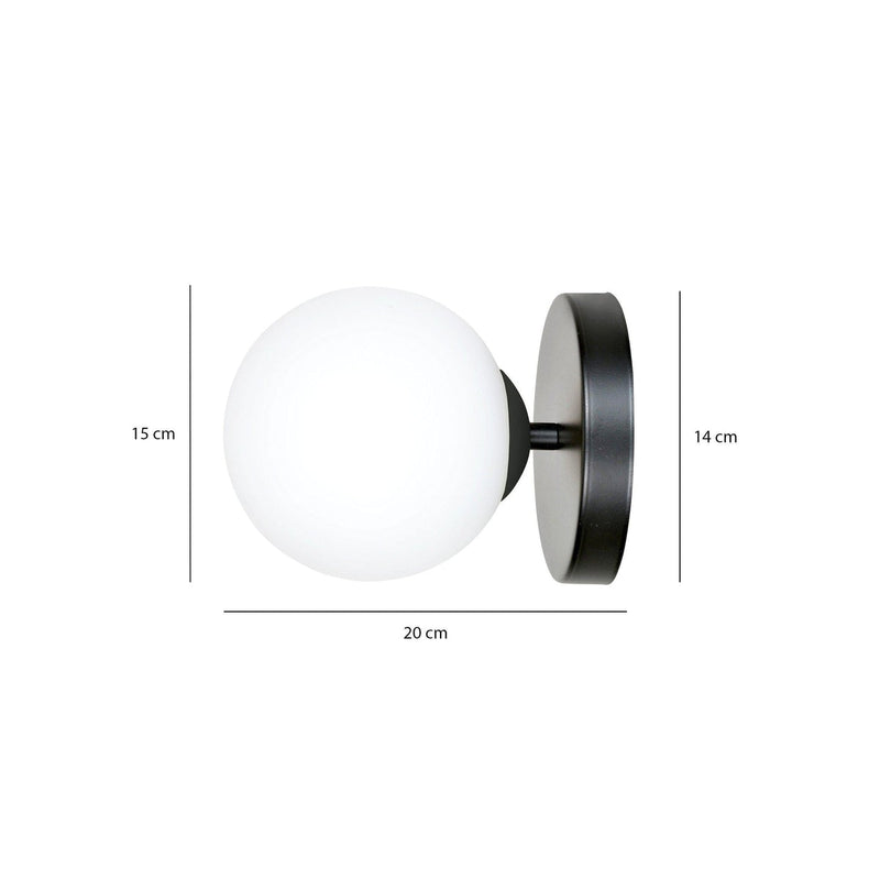 Bior vegglampe - Svart/Opal hvit-Vegglamper-Emibig-1020/K1-Lightup.no