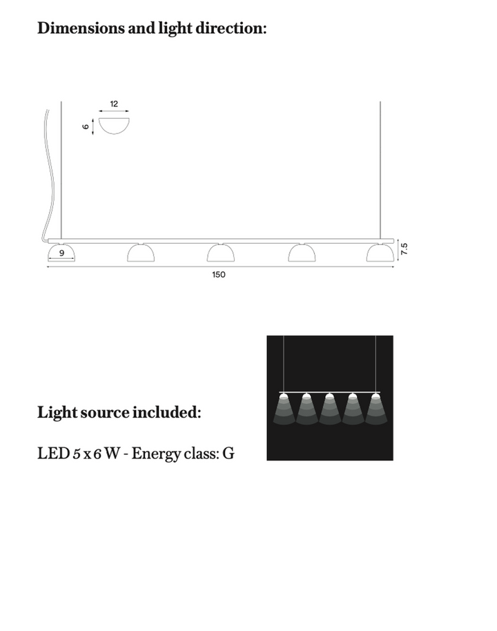 Blush Rail 5 Pendel Lamp - Beige-Takpendler-Northern-Non__155-Lightup.no