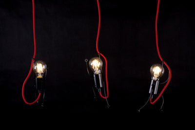 Bobi takpendel 3 lys - Svart/Rød-Takpendler-Emibig-537/3-Lightup.no