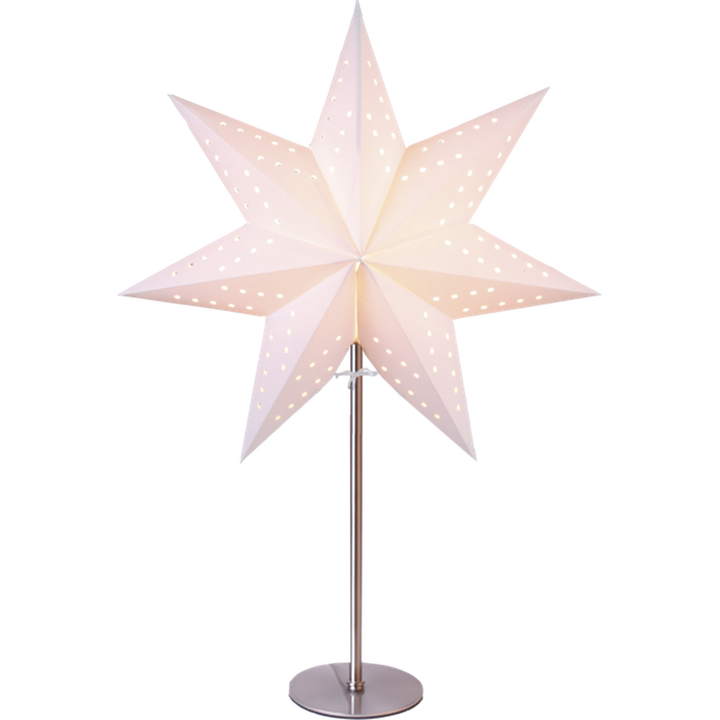 Bobo papirstjerne på fot E14 - Hvit-Julebelysning adventstjerne-Star Trading-233-50-Lightup.no