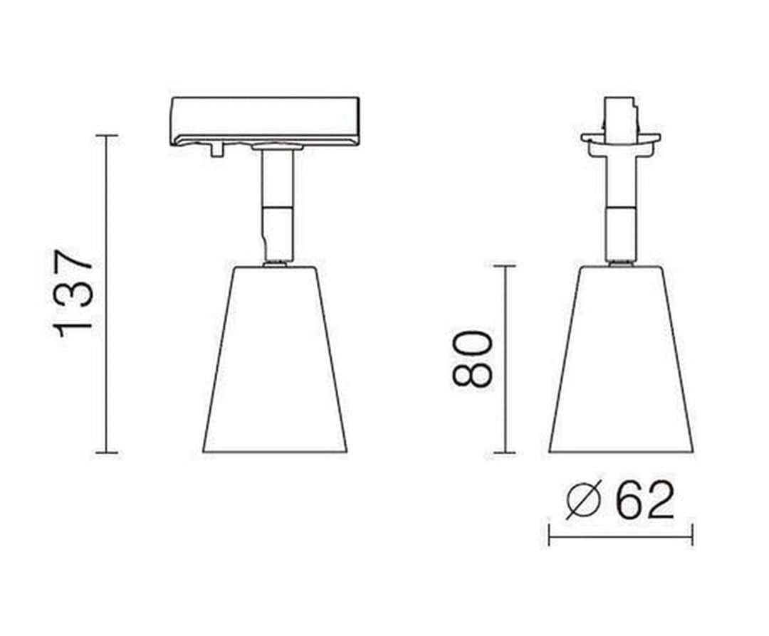 Bocca spotskinne 4 spotter 2 meter - Svart-Spotskinner 230V-NorDesign-Svart-387570105+389560205+389561305+389561205-4-Lightup.no