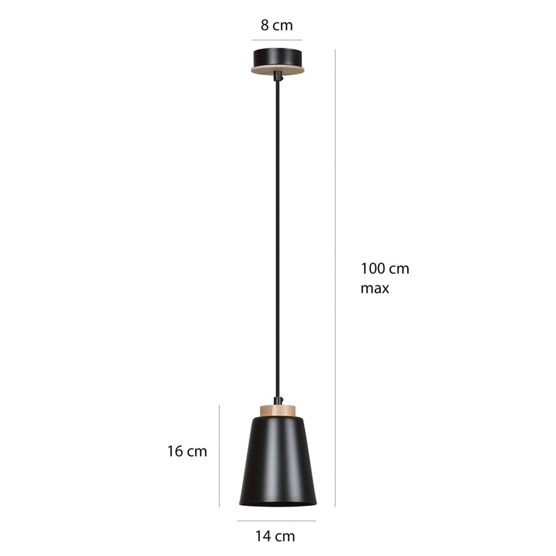 Bolero takpendel 1 lys - Svart/Trefarget-Takpendler-Emibig-442/1-Lightup.no