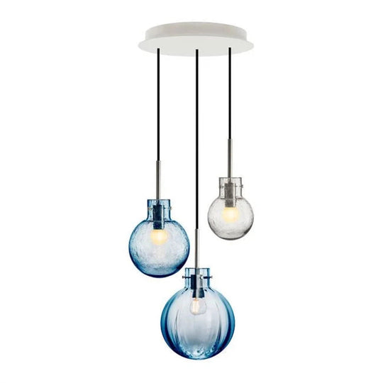Bølge Krystallkuler 3 stk - Hvit Baldakin-Takpendler-Hadeland Glassverk-Hvit / Flerfarget-Hak__1215495-BØLGE 3STK-Hvit-Baldakin-Lightup.no