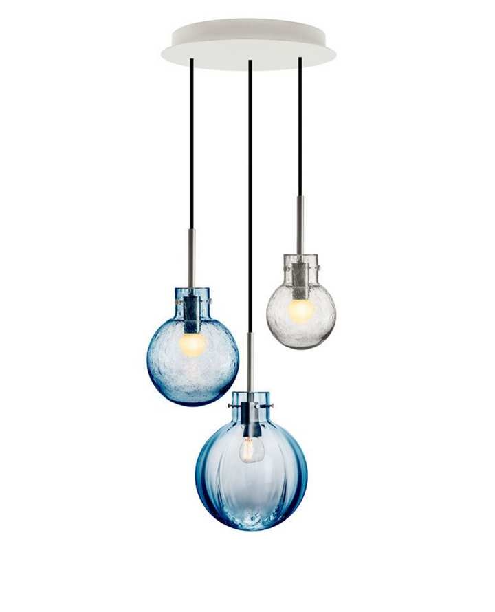 Bølge Krystallkuler 3 stk - Hvit Baldakin-Takpendler-Hadeland Glassverk-Hvit / Flerfarget-Hak__1215495-BØLGE 3STK-Hvit-Baldakin-Lightup.no