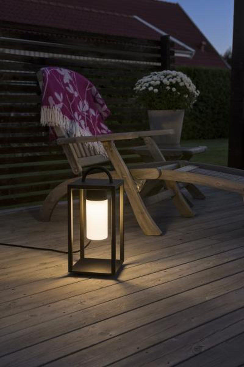 Bologna lanterne 45,5 cm - Svart/Opalhvit-Utebelysning Hagebelysning-Konstsmide-7530-750-Lightup.no