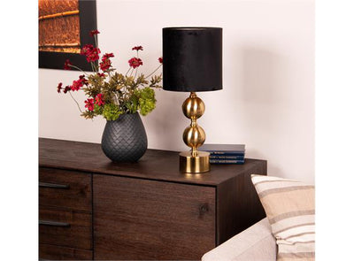 Bolsena stor bordlampe 54 cm Messing lampe, svart velour skjerm-Bordlamper-Scanlight-168967-Lightup.no