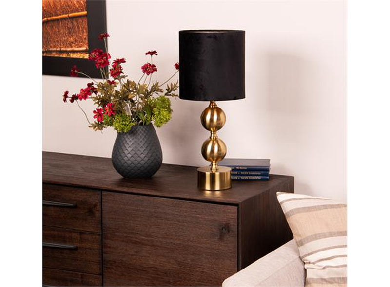 Bolsena stor bordlampe 54 cm Messing lampe, svart velour skjerm-Bordlamper-Scanlight-168967-Lightup.no