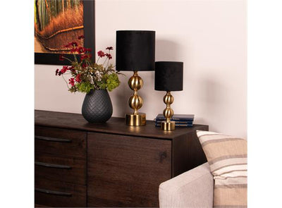 Bolsena stor bordlampe 54 cm Messing lampe, svart velour skjerm-Bordlamper-Scanlight-168967-Lightup.no