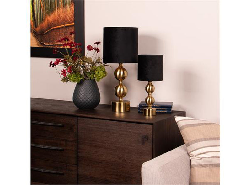 Bolsena stor bordlampe 54 cm Messing lampe, svart velour skjerm-Bordlamper-Scanlight-168967-Lightup.no