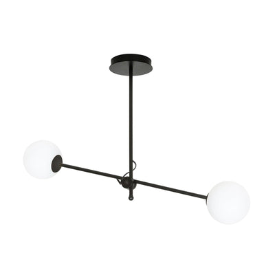 Borg 2 taklampe - Svart/Opal hvit-Taklamper-Emibig-1010/2-Lightup.no