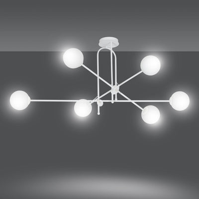Borg 6 taklampe - Hvit/Opal hvit-Taklamper-Emibig-1011/6-Lightup.no
