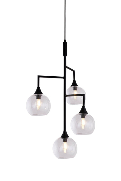 Bowl 4 takpendel - Svart/Klart glass-Takpendler-Globen Lighting-671655-Lightup.no