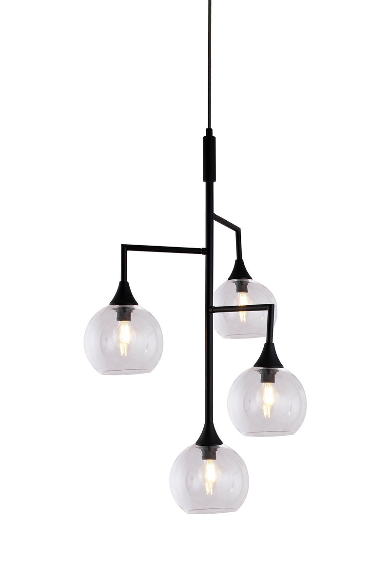 Bowl 4 takpendel - Svart/Klart glass-Takpendler-Globen Lighting-671655-Lightup.no