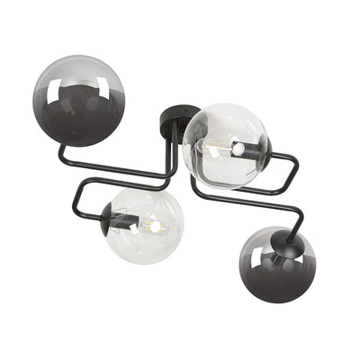 Brendi taklampe 4 lys - Svart/Klar/Røykfarget-Taklamper-Emibig-843/4M2-Lightup.no