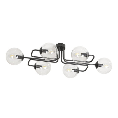 Brendi taklampe 6 lys - Svart/Klart glass-Taklamper-Emibig-831/6A-Lightup.no