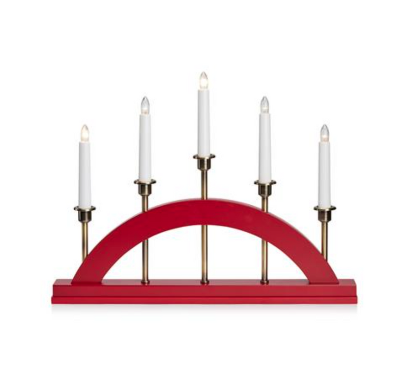 Bridge adventsstake 5 - Rød/Antikk-Julebelysning adventsstake-Marksløjd-705833-Lightup.no