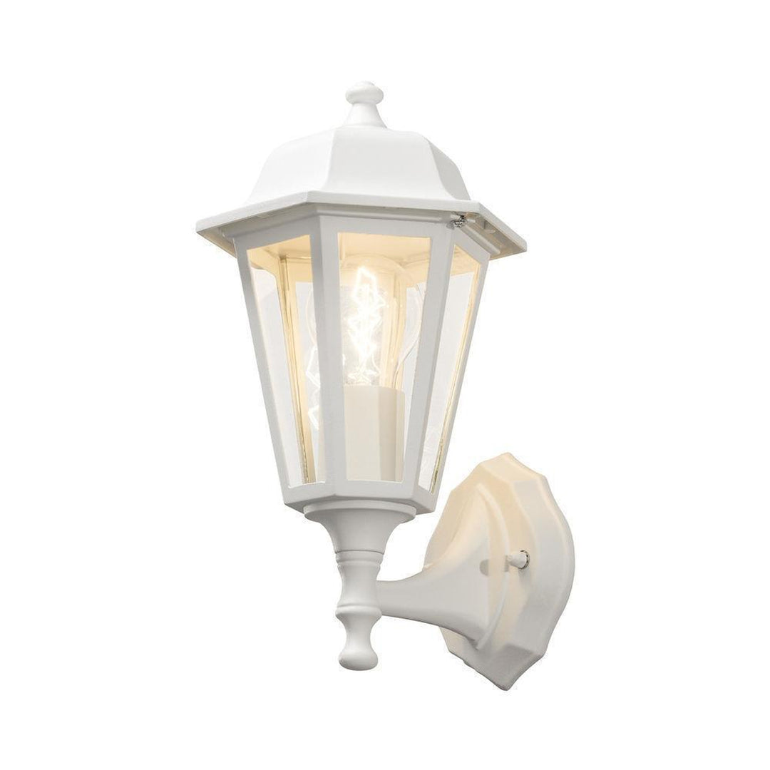 Budget vegglampe utendørs opp - Matt hvit-Utebelysning vegg veggskjold-Konstsmide-Hvit-7094-250-Lightup.no