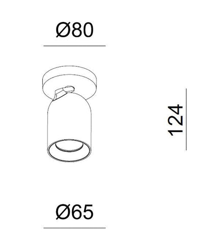 Bullet K1 tak/veggspot GU10 - Svart-Taklamper-NorDesign-775490105-Lightup.no