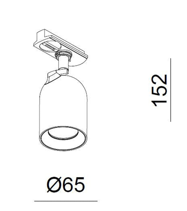 Bullet spot til vox skinnesystem 1T GU10 - Hvit-Spotskinner 230V-NorDesign-785490106-Lightup.no