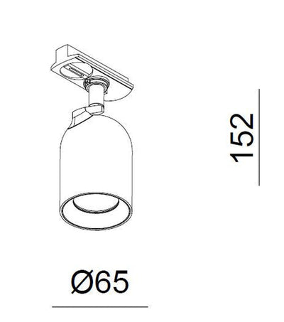 Bullet spot til vox skinnesystem 1T GU10 - Hvit-Spotskinner 230V-NorDesign-785490106-Lightup.no