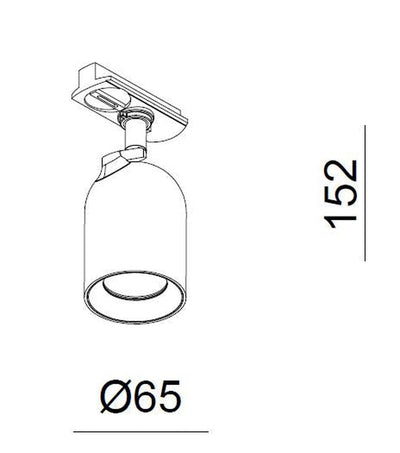 Bullet spot til vox skinnesystem 1T GU10 - Svart-Spotskinner 230V-NorDesign-785490105-Lightup.no