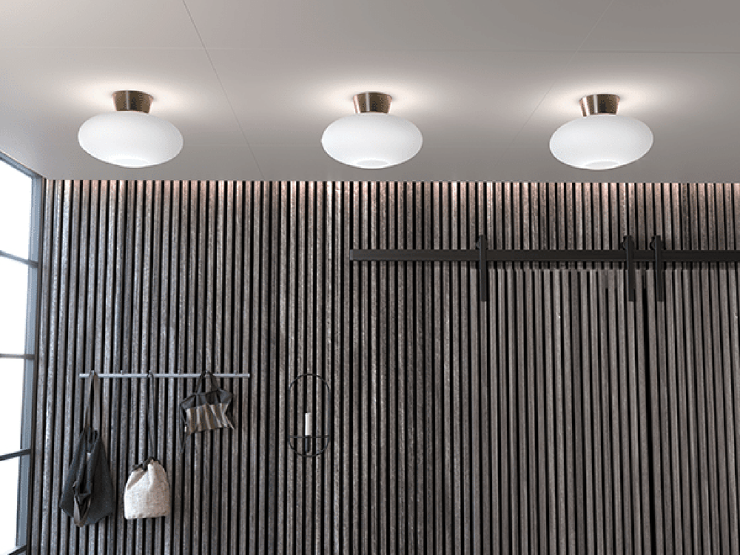 Bullo taklampe XL 38 cm IP21 - Messing/Opal glass-Taklamper-Belid-Messing / Opal-226510389-Lightup.no