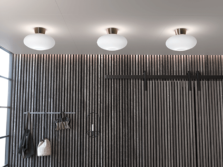 Bullo taklampe XL 38 cm IP21 - Messing/Opal glass-Taklamper-Belid-Messing / Opal-226510389-Lightup.no