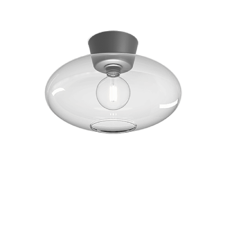 Bullo taklampe XL 38 cm IP21 - Oxidgrå/Klart glass-Taklamper-Belid-226515518-Lightup.no