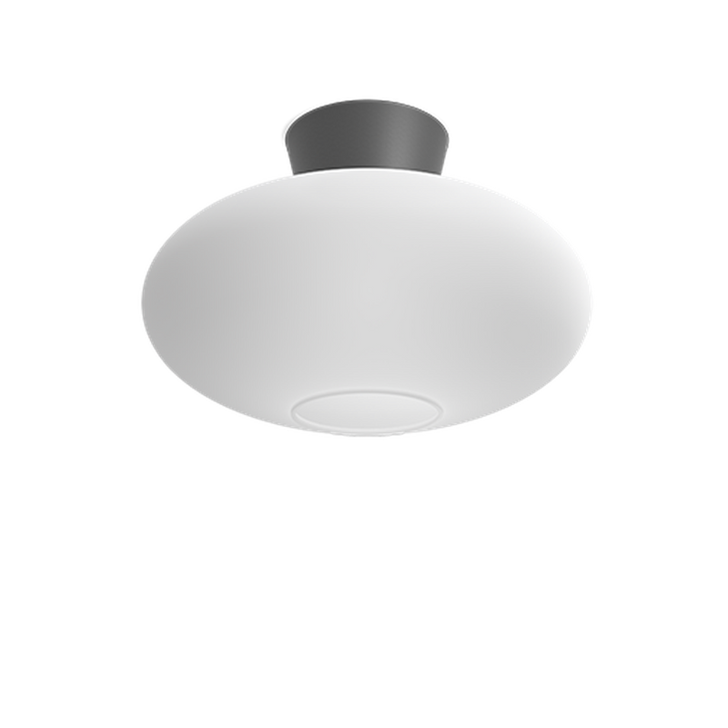 Bullo taklampe XL 38 cm IP21 - Oxidgrå/Opal glass-Taklamper-Belid-2265155389-Lightup.no