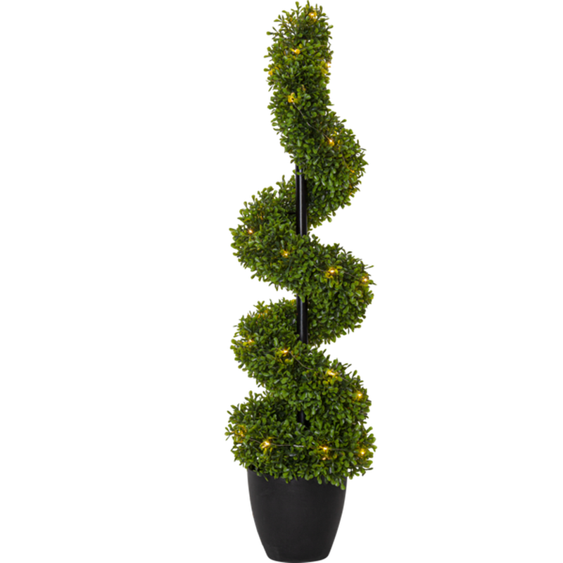 Buxbom tre 90 cm 30 lys - Batteridrevet med timer-Julebelysning dekor og pynt ute-Star Trading-606-83-Lightup.no