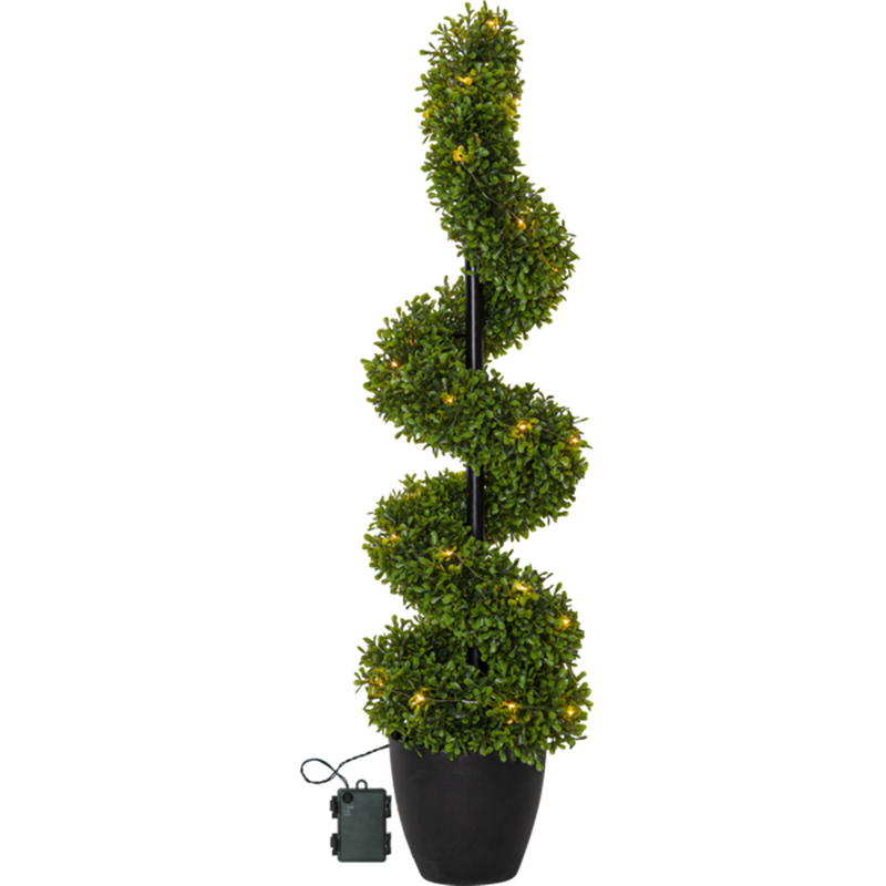 Buxbom tre 90 cm 30 lys - Batteridrevet med timer-Julebelysning dekor og pynt ute-Star Trading-606-83-Lightup.no