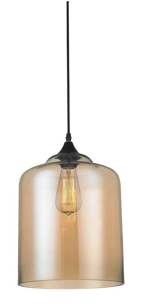 Cadie takpendel 24 cm - Svart/Amberfarget-Takpendler-A-grossisten-A-239810-Lightup.no