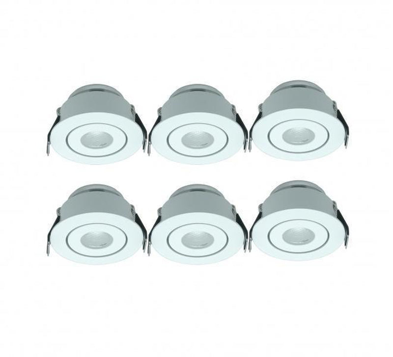 Capella flex 6x3W T-097 Mini LED-downlight sett hvit-Downlight lavtbyggende-Lumens-3230160-Lightup.no