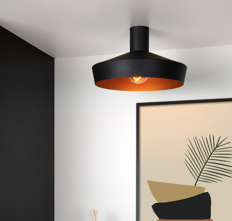 Cardiff taklampe 40 cm Svart/gull-Taklamper-Lucide-LC30187/40/30-Lightup.no