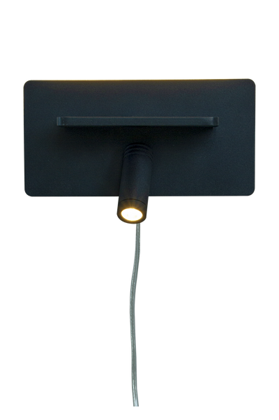 Cargador vegglampe med trådløs lader og USB - Svart-Vegglamper-Aneta Lighting-10208-15-Lightup.no